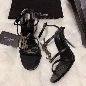 Authentic ysl Black leather heels